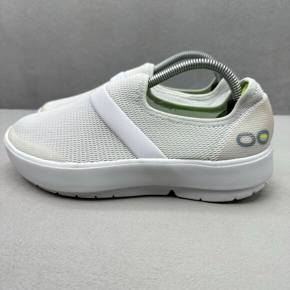 OOFOS OOmg eeZee Low Womens Size 7 Shoes White Mesh Recovery Comfort Support - Picture 3 of 8